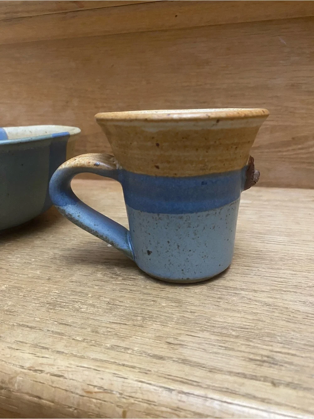 Handmade Stoneware Mug And Bowl Pottery Set With Teddy Bear Detailing Country